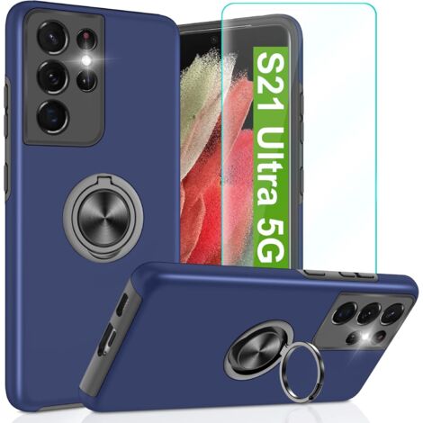PELÍCULA PROTECTORA PARA SAMSUNG GALAXY S21 ULTRA CASE AZUL MARINO SM-G998 (1/5)
