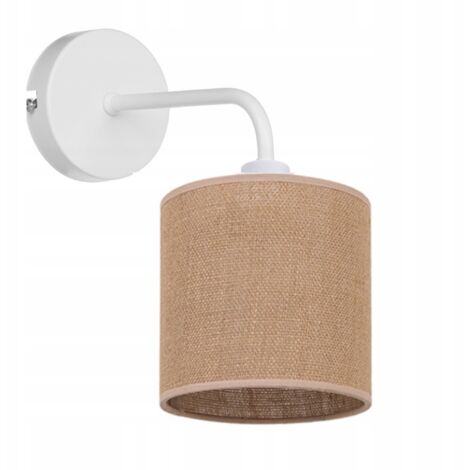 LÁMPARA DE PARED, PANTALLA CUADRADA, YUTE BOHO, TUBO DE YUTE (1/2)