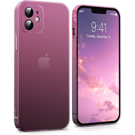 FUNDA PARA APPLE IPHONE 12 ROSA SÓLIDO NEGRO OMBRE A2172 (1/4)