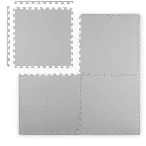 Tapete rompecabezas de espuma grande Ricokids 60x60 cm 4 piezas gris (1/5)