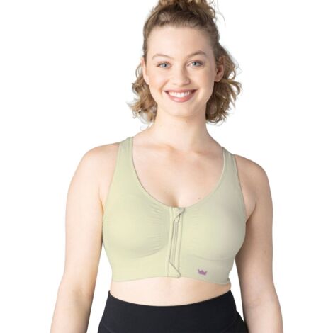 Sujetador deportivo Shefit verde con cierre frontal XL (1/5)