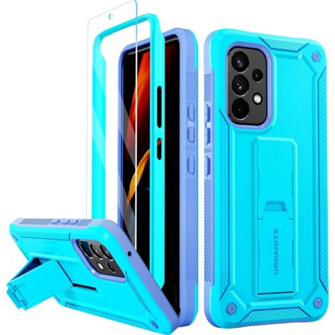 FUNDA ARMOR PARA SAMSUNG GALAXY A53 5G AZUL CON SOPORTE CRISTAL 9H (1/5)
