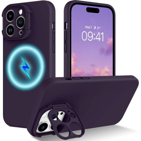 FUNDA DE SILICONA MORADA PARA CÁMARA MAGSAFE PARA APPLE IPHONE 14 PRO MAX (1/5)