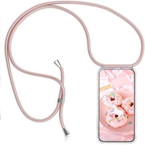 FUNDA PROTECTORA PARA XIAOMI MI 12S ULTRA TRANSPARENTE SILICONA ROSA CORDÓN (1/5)
