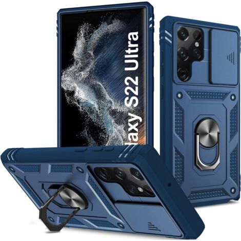 FUNDA PARA SAMSUNG GALAXY S22 ULTRA 5G AZUL CON ANILLA SM-908 (1/5)