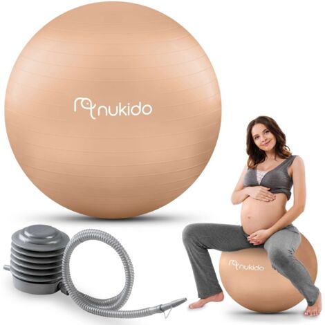 Pelota de aeróbic para embarazadas 65 cm NS-951 beige