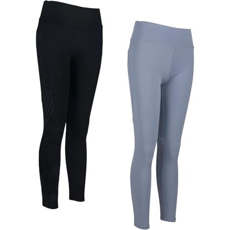 MALLAS DEPORTIVAS PARA MUJER PAQUETE DE 2 GRIS NEGRO S.L/XL (1/4)