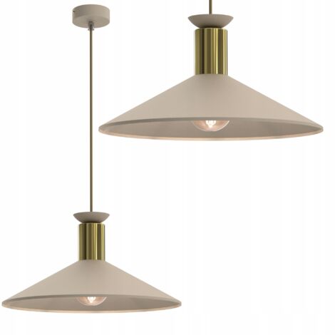 LÁMPARA COLGANTE GRANDE PANTALLA E27 METAL DORADO CACHEMIRA PULIDO LÁMPARA LED