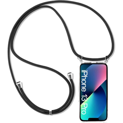 FUNDA TRANSPARENTE PARA IPHONE 13 PRO 2X VIDRIO TEMPLADO Y CORDÓN A2483 A2636 (1/5)