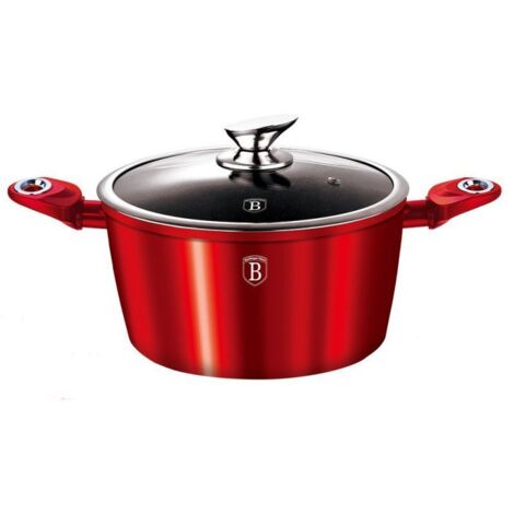 Maceta de granito Berlinger Haus, 20 cm, línea roja metalizada, BH-1256 (1/2)