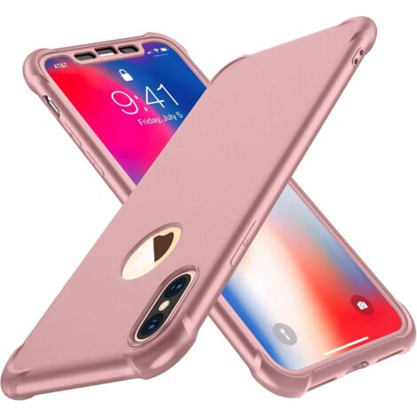 FUNDA DE CRISTAL RESISTENTE PARA IPHONE XS MAX 6.5' ROSA (1/5)