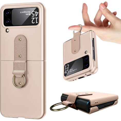 FUNDA PLEGABLE PARA SAMSUNG Z FLIP 4 ORO ROSA CON ANILLA SM-F721B (1/5)