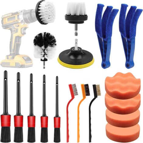 KIT DE LIMPIEZA Y DETALLE DE COCHES CEPILLOS CEPILLOS DE ESPONJA 18 PIEZAS