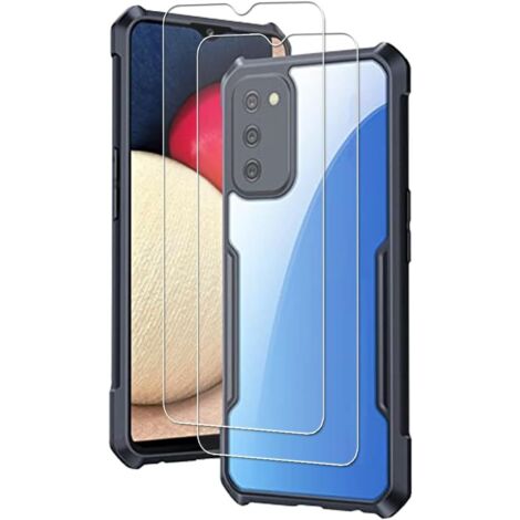 FUNDA PARA SAMSUNG GALAXY A03s MARCO NEGRO + 2X CRISTAL TEMPLADO (1/5)