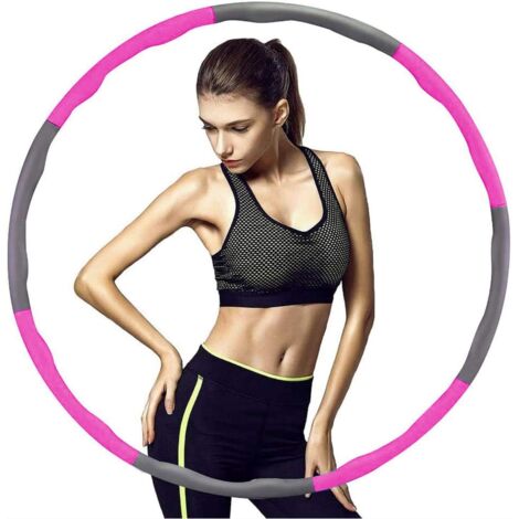 ESPUMA HULA HOP DEPORTIVA ADELGAZANTE FITNESS ROSA-GRIS 1kg 95cm (1/5)