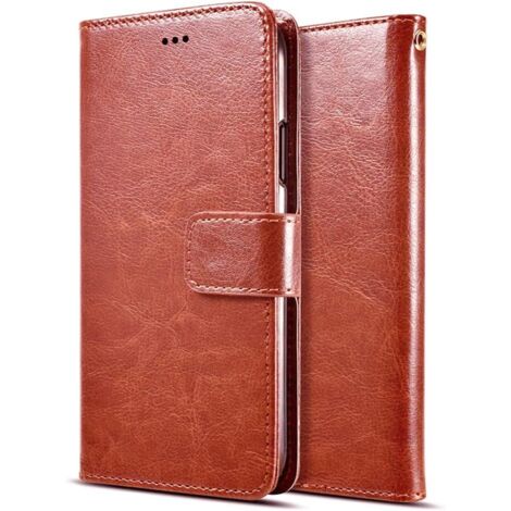 FUNDA CERRADA PARA BLACKVIEW A100, CUERO ECOLÓGICO, MARRÓN, CIERRE MAGNÉTICO (1/5)