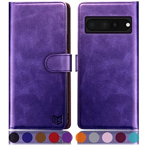FUNDA TAPA DE CUERO MORADA PARA GOOGLE PIXEL 7 PRO 5G GE2AE GP4BC (1/5)