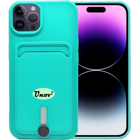 FUNDA PARA APPLE IPHONE 14 PRO MAX 6.7" SILICONA TURQUESA + RANURA PARA TARJETAS (1/5)