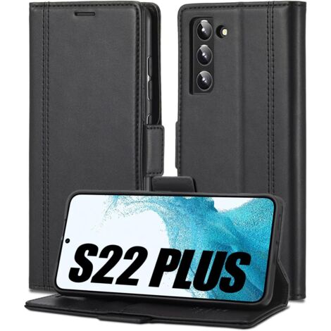 FUNDA TAPA PARA SAMSUNG GALAXY S22+ 5G FUNDA DE PIEL PU NEGRA ELEGANTE (1/5)