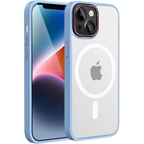 FUNDA PARA APPLE IPHONE 14 FUNDA AZUL TRANSPARENTE + MAGSAFE (1/5)