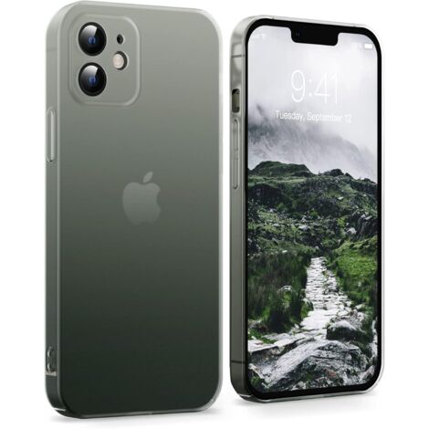 FUNDA RÍGIDA PARA IPHONE 12 DE 6,1" CON PROTECCIÓN DE LENTE OMBRE BLANCA Y VERDE (1/5)