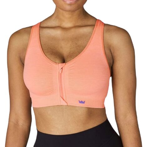 Sujetador deportivo Shefit naranja con cierre frontal, talla 3XL (1/5)