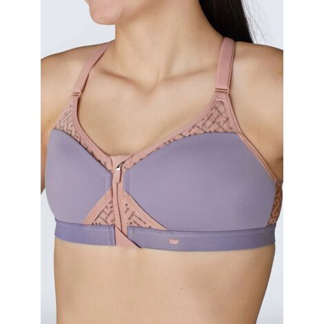 SUJETADOR DEPORTIVO SHEFIT MORADO ROSA SOPORTE MEDIO AJUSTABLE S (1/5)