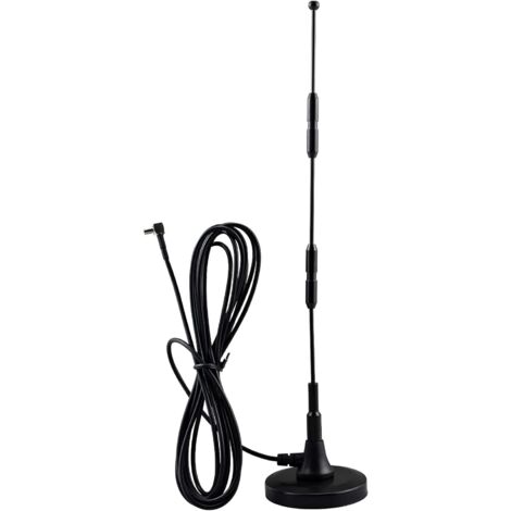 ANTENA MAGNÉTICA NEGRA CON VENTOSA 3 BANDAS 4G 5dB RG174 3m TS9 (1/5)