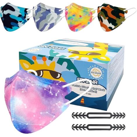 250x MASCARILLAS PROTECTORAS MULTICOLOR 5 DISEÑOS 5 CAPAS CE ELÁSTICAS FFP2 + TIRAS