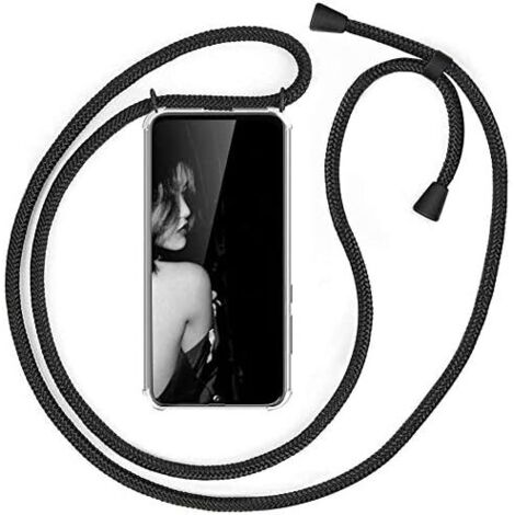 FUNDA DE SILICONA PARA SAMSUNG GALAXY NOTE 20 TRANSPARENTE + CORDÓN NEGRO (1/5)