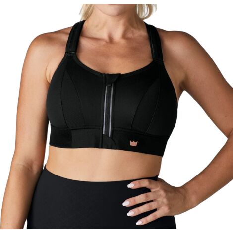 SUJETADOR DEPORTIVO SHEFIT NEGRO SUJECIÓN FUERTE ALTO AJUSTABLE L (1/5)
