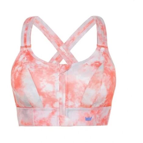 Sujetador deportivo Shefit Tie-Dye naranja, sujeción fuerte, ajustable, talla 2XL (1/5)