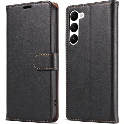 FUNDA TAPA PARA SAMSUNG GALAXY S23 FUNDA DE PIEL PU NEGRA ELEGANTE SM-S911B (1/5)