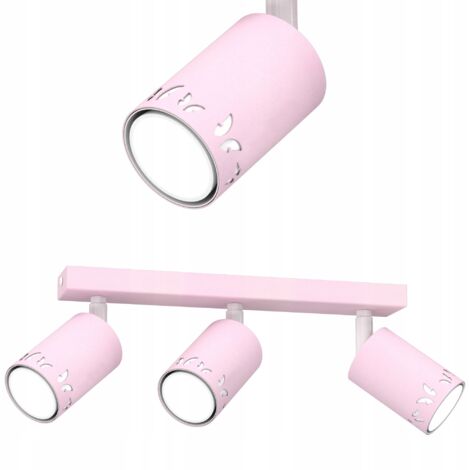 LÁMPARA DE TECHO INFANTIL PLAFÓN FOCO PARA NIÑA LED GU10 MARIPOSAS ROSA (1/5)