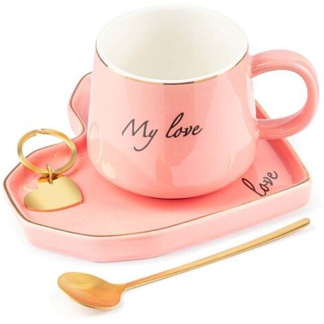 Juego de taza y platillo de café, regalo de taza de café para mamá (1/5)