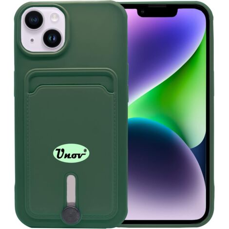 FUNDA DE SILICONA PARA APPLE IPHONE 14 PLUS VERDE + BILLETERA CON RANURA PARA TARJETAS (1/5)