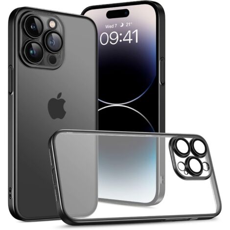 FUNDA PARA APPLE IPHONE 14 PRO MAX CON MARCO NEGRO TRANSPARENTE A2894 A2651 (1/5)