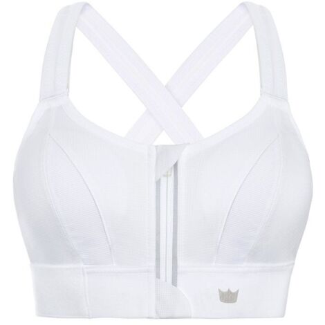 SUJETADOR DEPORTIVO SHEFIT BLANCO, SUJECIÓN FUERTE, AJUSTABLE, XL (1/5)