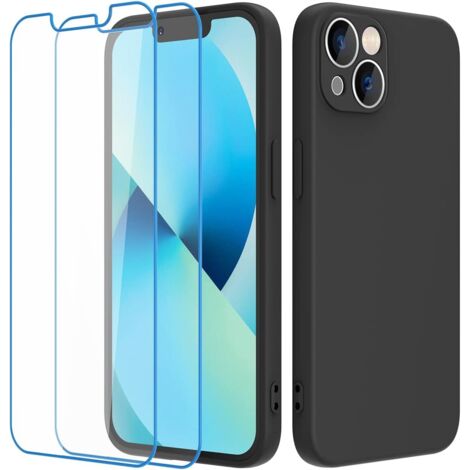 FUNDA NEGRA PARA IPHONE 13 6.1' 2X CRISTAL TEMPLADO (1/5)