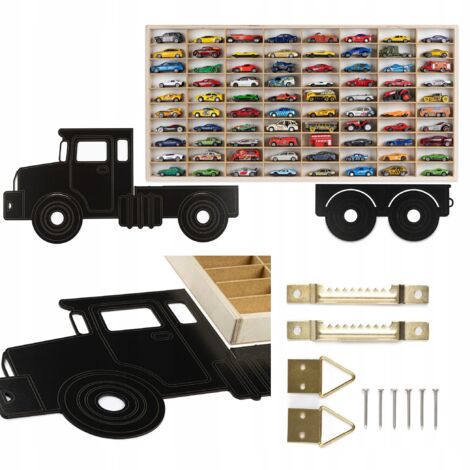 Estante de madera para coche - Camión negro - 80 compartimentos de madera (1/5)