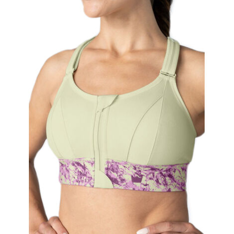 Sujetador deportivo Shefit verde claro, sujeción fuerte, ajustable, talla 5XL (1/3)