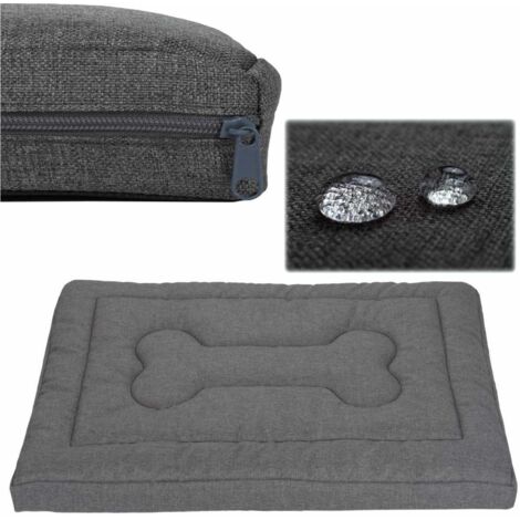 Colchón impermeable suave para cama de perro Welsti gris oscuro M 70x50 cm