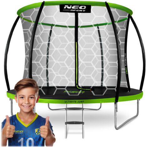Trampolín de jardín perfilado de 312 cm con red interna Neo-Sport
