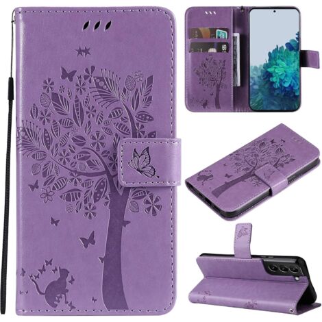 FUNDA TAPA CON RELIEVE DE ÁRBOL MORADO PARA SAMSUNG GALAXY S22+ SM-S906 (1/5)