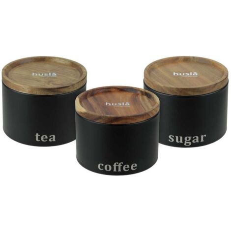 JUEGO DE RECIPIENTES DE COCINA HUSLA negro 73949 (1/2)