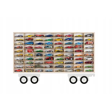 ESTANTE PARA COCHES DE PRIMAVERA 80 PLAZAS REMOLQUE ORGANIZADOR DE MADERA HOT WHEELS (1/4)