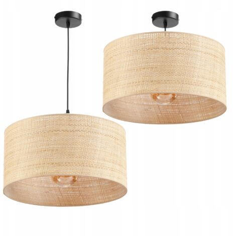 LÁMPARA DE TECHO COLGANTE PANTALLA DE RATÁN 40CM LÁMPARA DE RATÁN BOHO POLACO E27