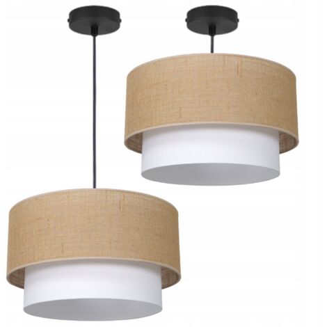 LÁMPARA DE TECHO COLGANTE E27 YUTE 45 CM DOBLE PANTALLA PULIDA