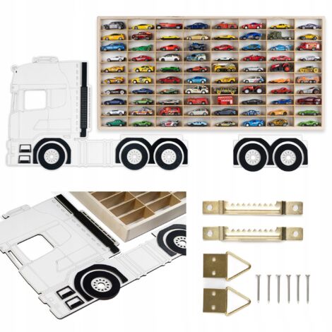 ESTANTE PARA COCHES HOT WHEELS, 80 PLAZAS PARA COCHES, CAMIONES, CARGADORAS (1/5)