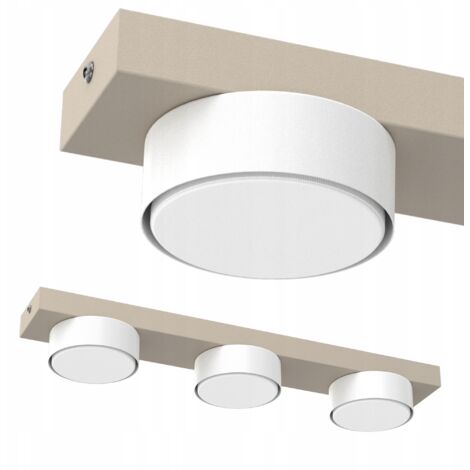 LÁMPARA DE TECHO LED PLAFON LOFT GX53 CASHMERE BLANCO PULIDO LÁMPARA DECORATIVA 3 luces